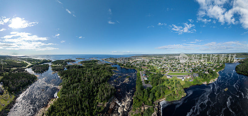 鸟瞰图，卡蒂亚港，cote - north，魁北克，加拿大